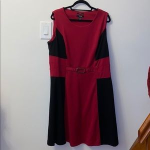 Red & Black Colorblock Dress